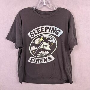 VTG Sleeping With Sirens Graphic T-Shirt Mens L Black Band Tee Concert Music